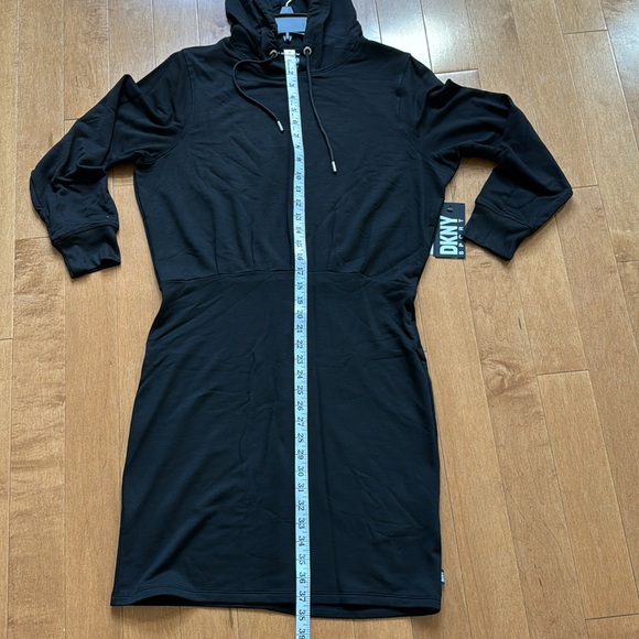 NWT DKNY SPORT Hooded Black Dress in Large - Picture 4 of 5